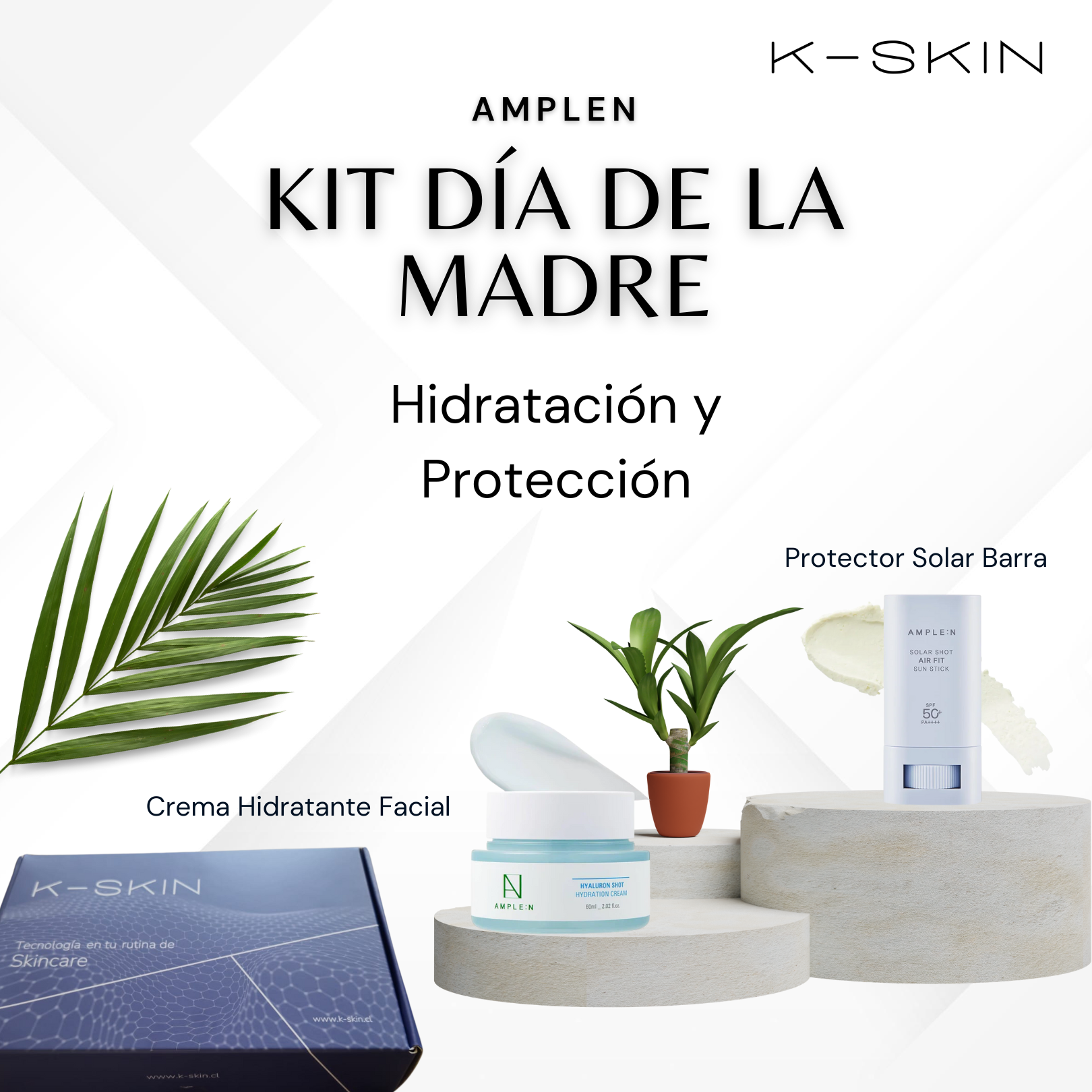 Kit Día de Madre Amplen -  Crema Hidratante Facial + Protector Solar en Barra Air Fit AMPLEN