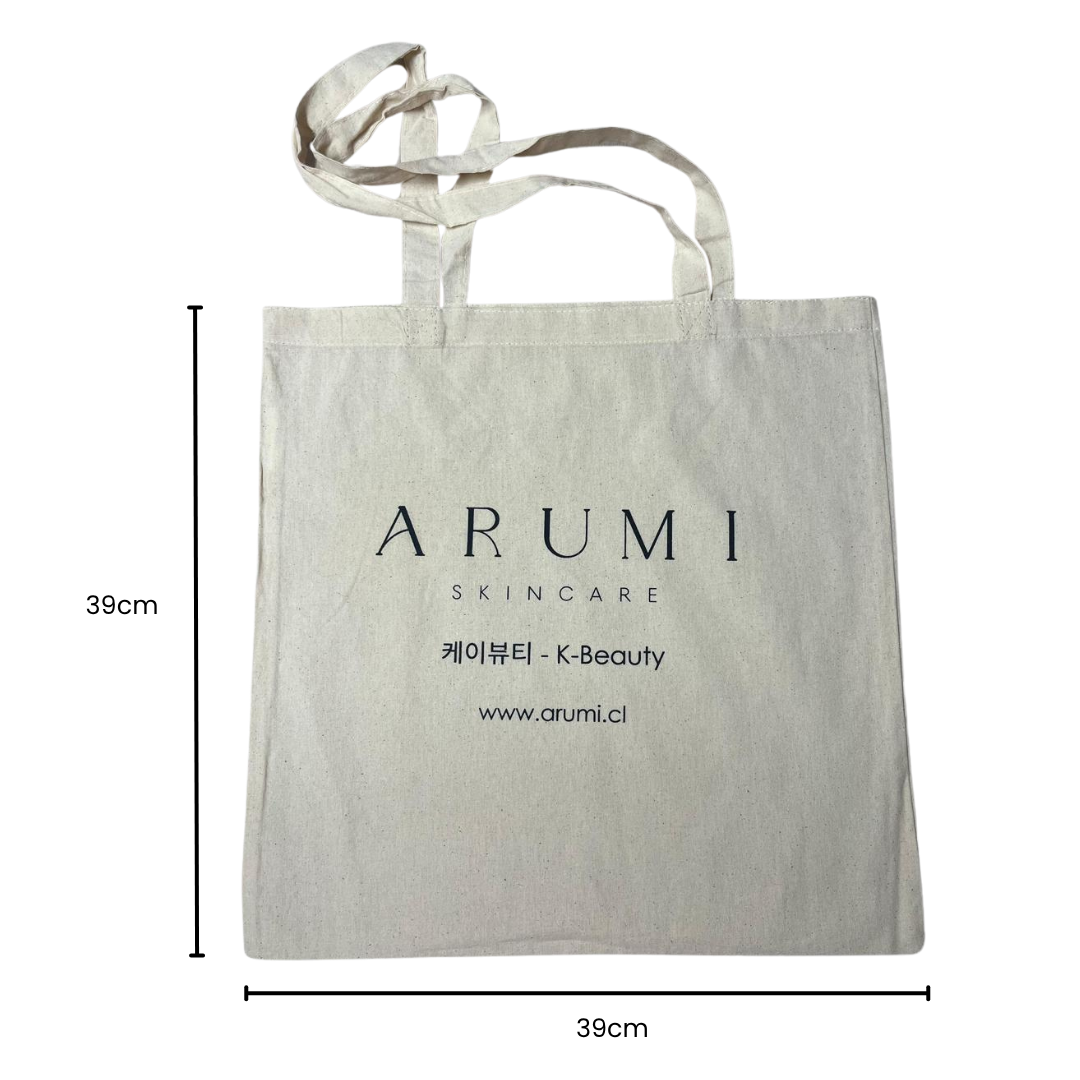 Bolsa Tote Bag Arumi Skincare Reutilizable – Algodón Natural 39x39 cm Arumi Korean Cosmetics