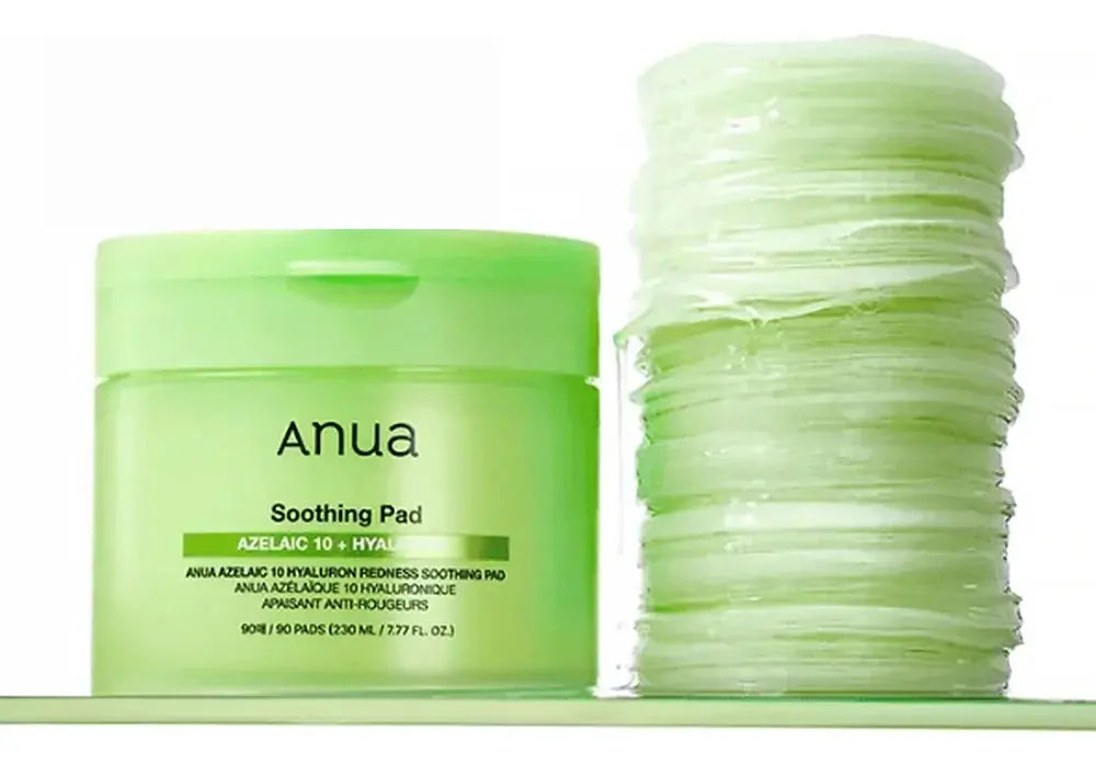 Azelaic Acid 10 Hyaluron Redness Soothing Toner Pads 230ml (90 Pads) | Pads Faciales Calmantes con Ácido Azelaico ANUA