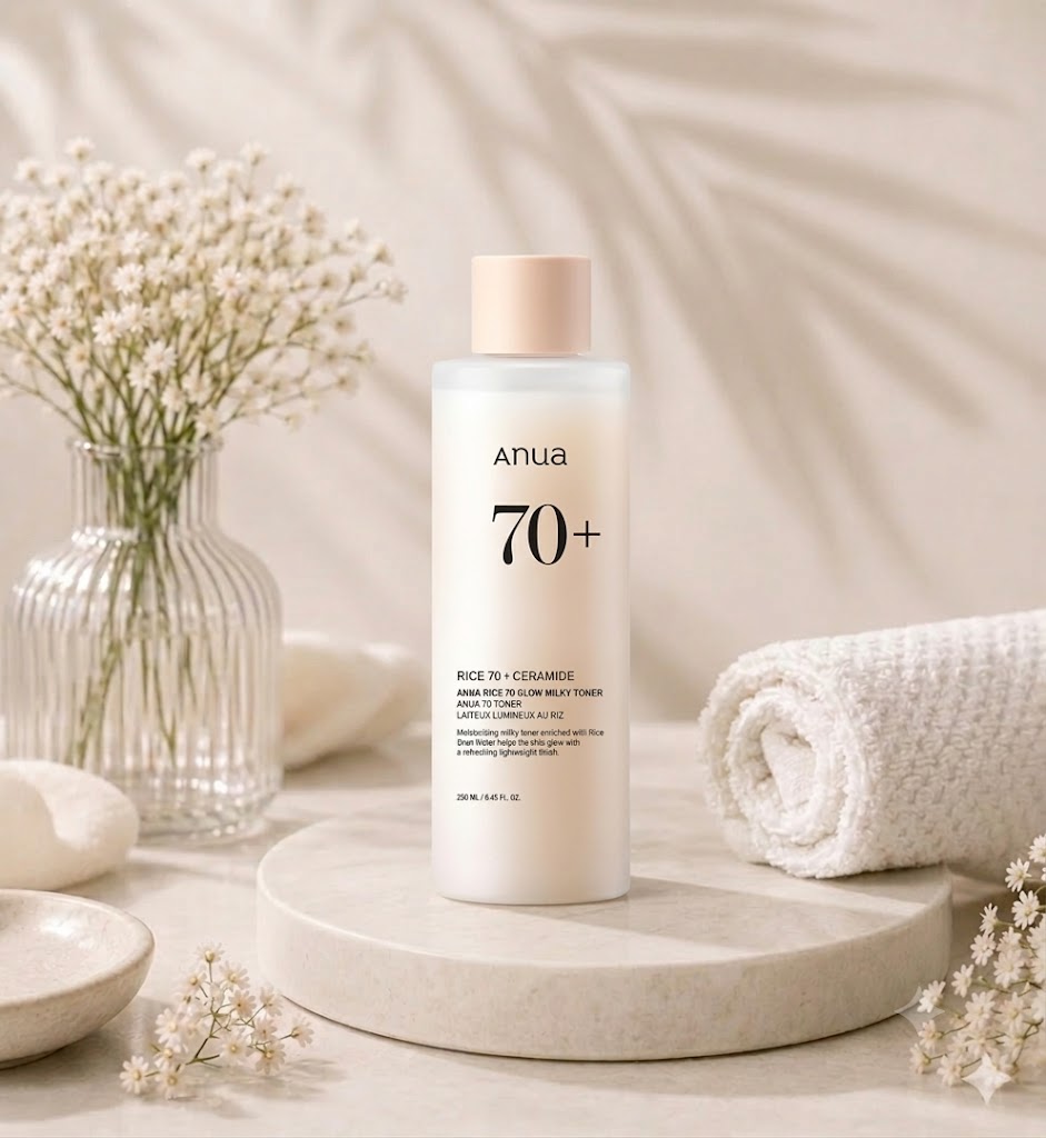 [ANUA] Rice 70 Glow Milky Toner 250ml – Tónico Hidratante e Iluminador ANUA