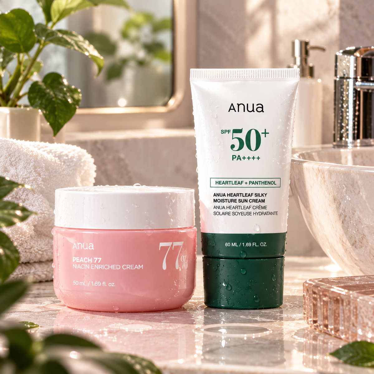 Dúo ANUA: Hidratación y Protección SPF50+ Anua