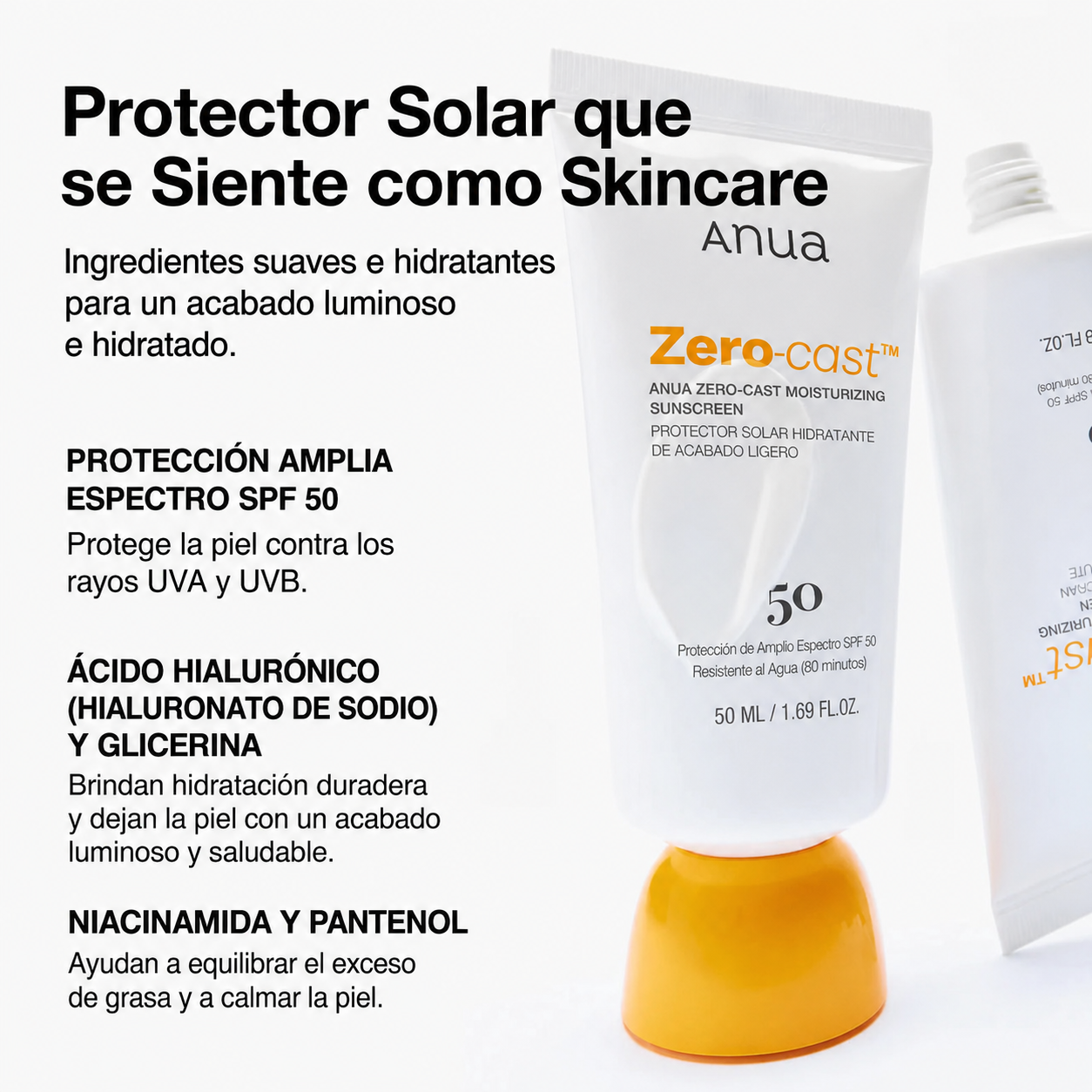 Zero-Cast Finish Sunscreen Protector Solar 50ml ANUA
