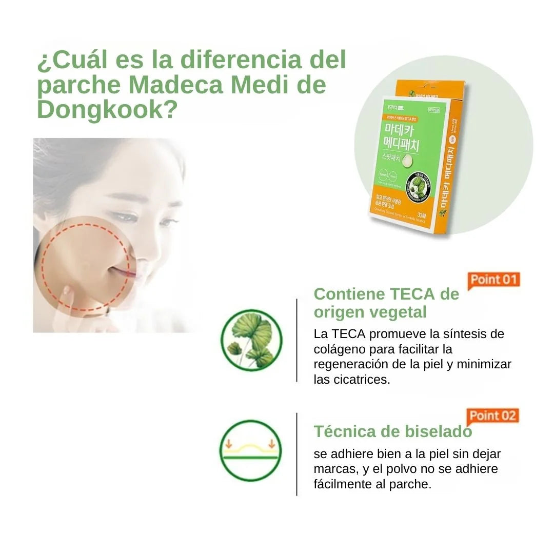 DongKook Madeca Medi Patch Spot 33 Parches – Parches Hidrocoloides para Acné con Centella Asiática Dongkook