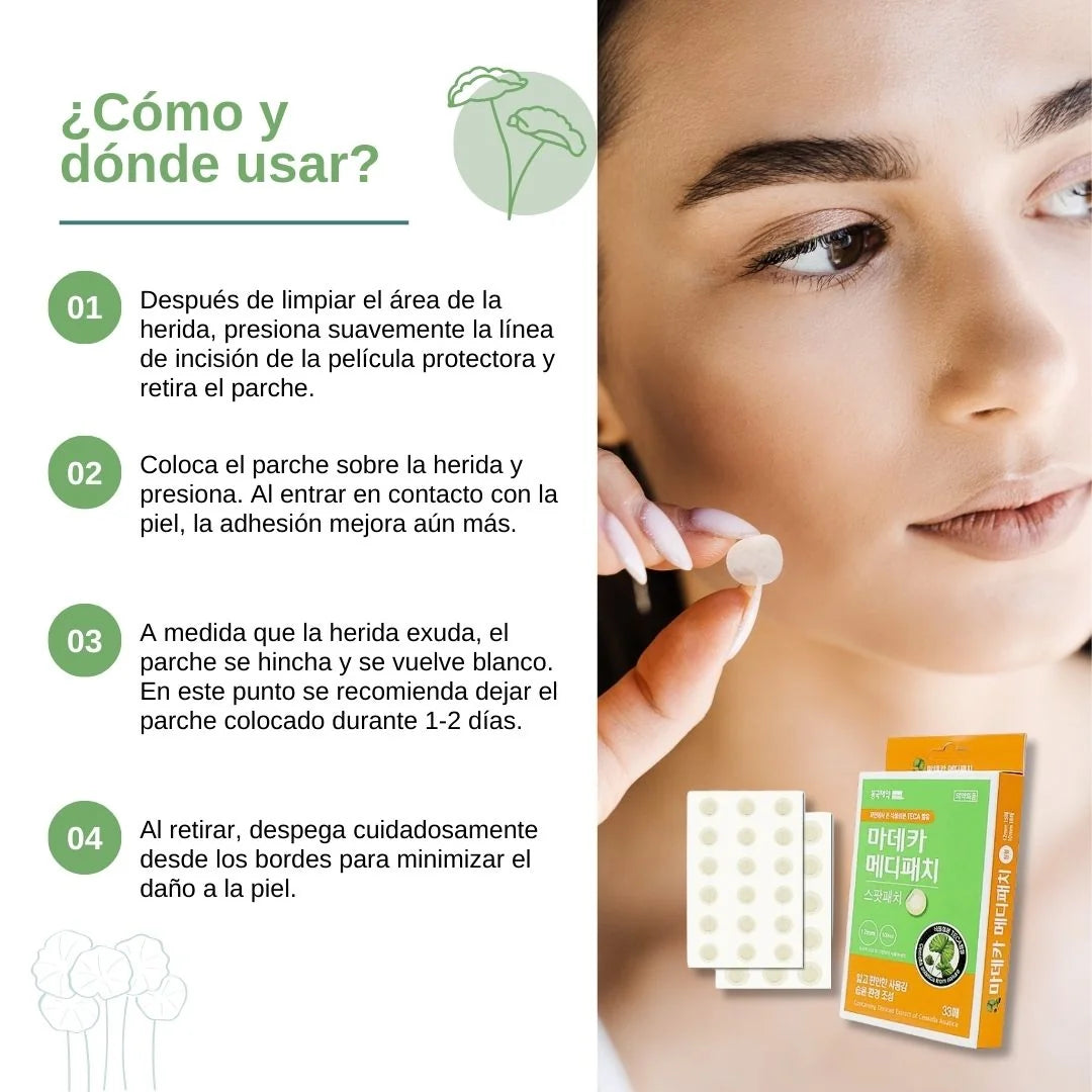DongKook Madeca Medi Patch Spot 33 Parches – Parches Hidrocoloides para Acné con Centella Asiática Dongkook