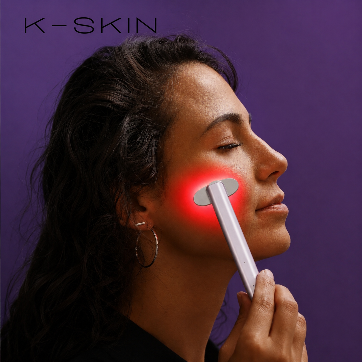 Masajeador Facial Skincare 4 en 1 con Luz LED Rojo Oro Rosa K-Skin