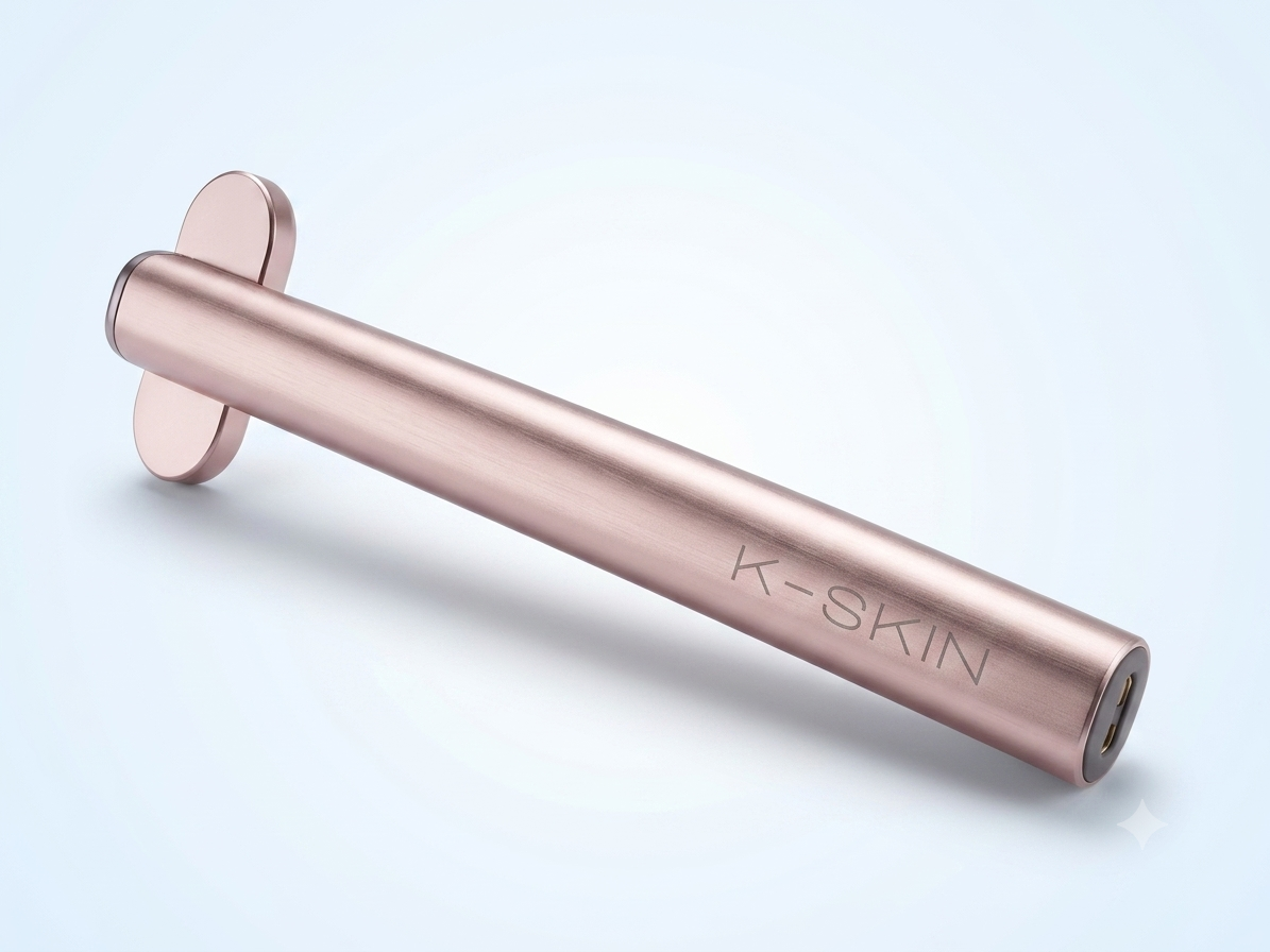 Masajeador Facial Skincare 4 en 1 con Luz LED Rojo Oro Rosa K-Skin