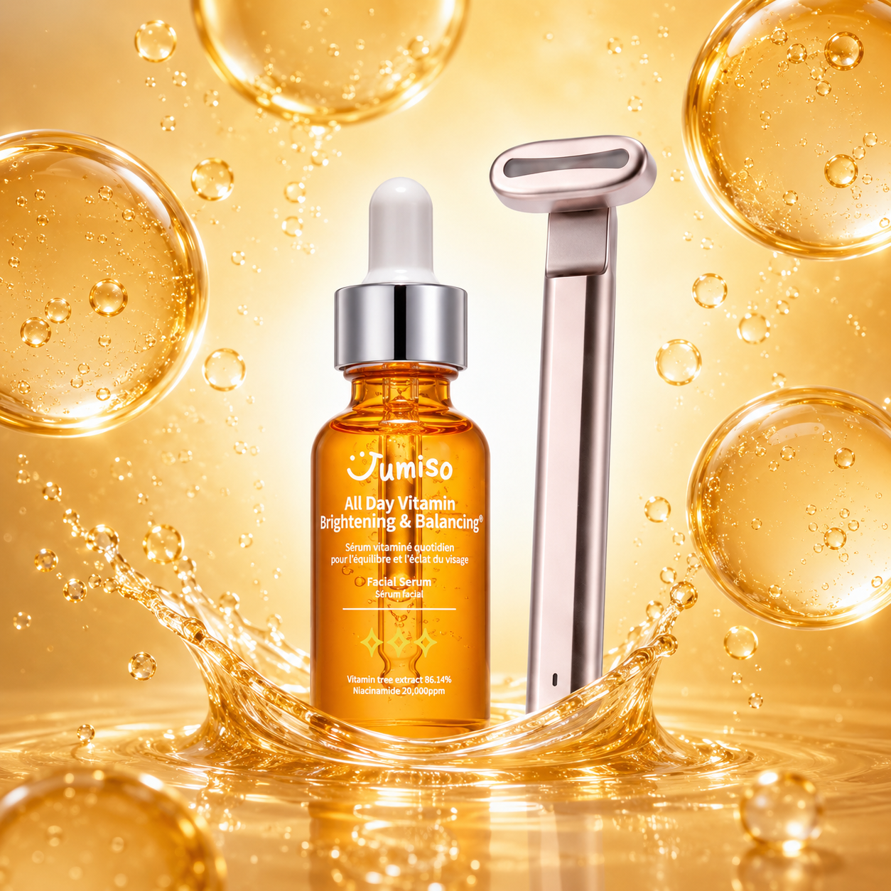 Pack: Masajeador Facial LED + Serun facial iluminador Arumi Korean Cosmetics