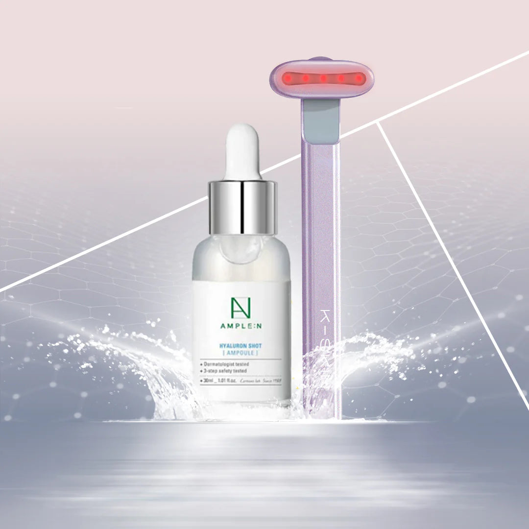 Pack: Masajeador Facial Skincare Luz LED Roja + Sérum Ultra Fluido Ácido Hialurónico 30ml K-Skin