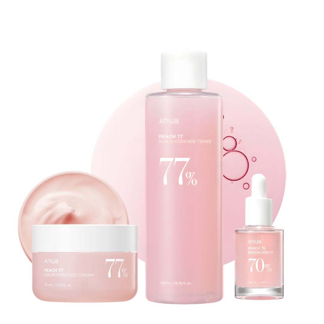 [ANUA] Peach Glow Pack: Tónico, Sérum, Crema Arumi Korean Cosmetics