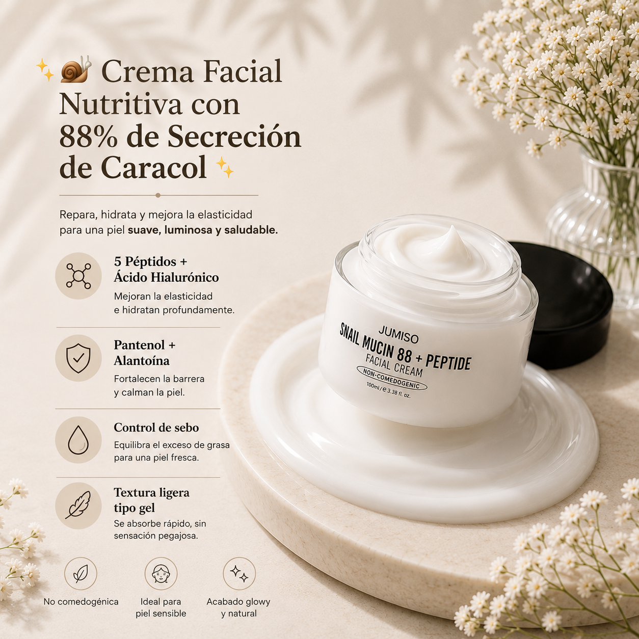 Snail Mucin 88 + Peptide Cream 100ml JUMISO