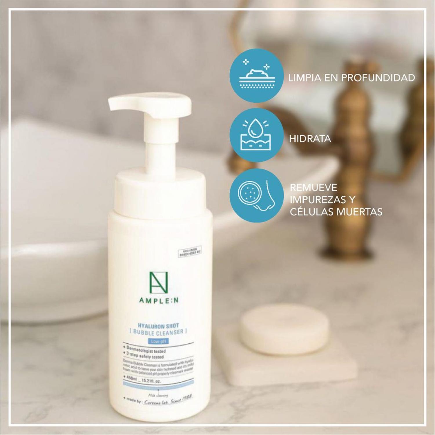 Limpiador Facial Espumoso Ácido Hialurónico 450ml AMPLEN