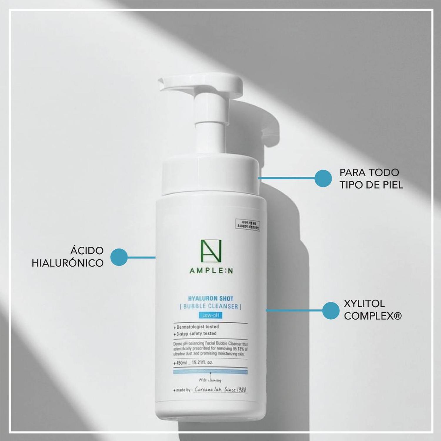 Limpiador Facial Espumoso Ácido Hialurónico 450ml AMPLEN