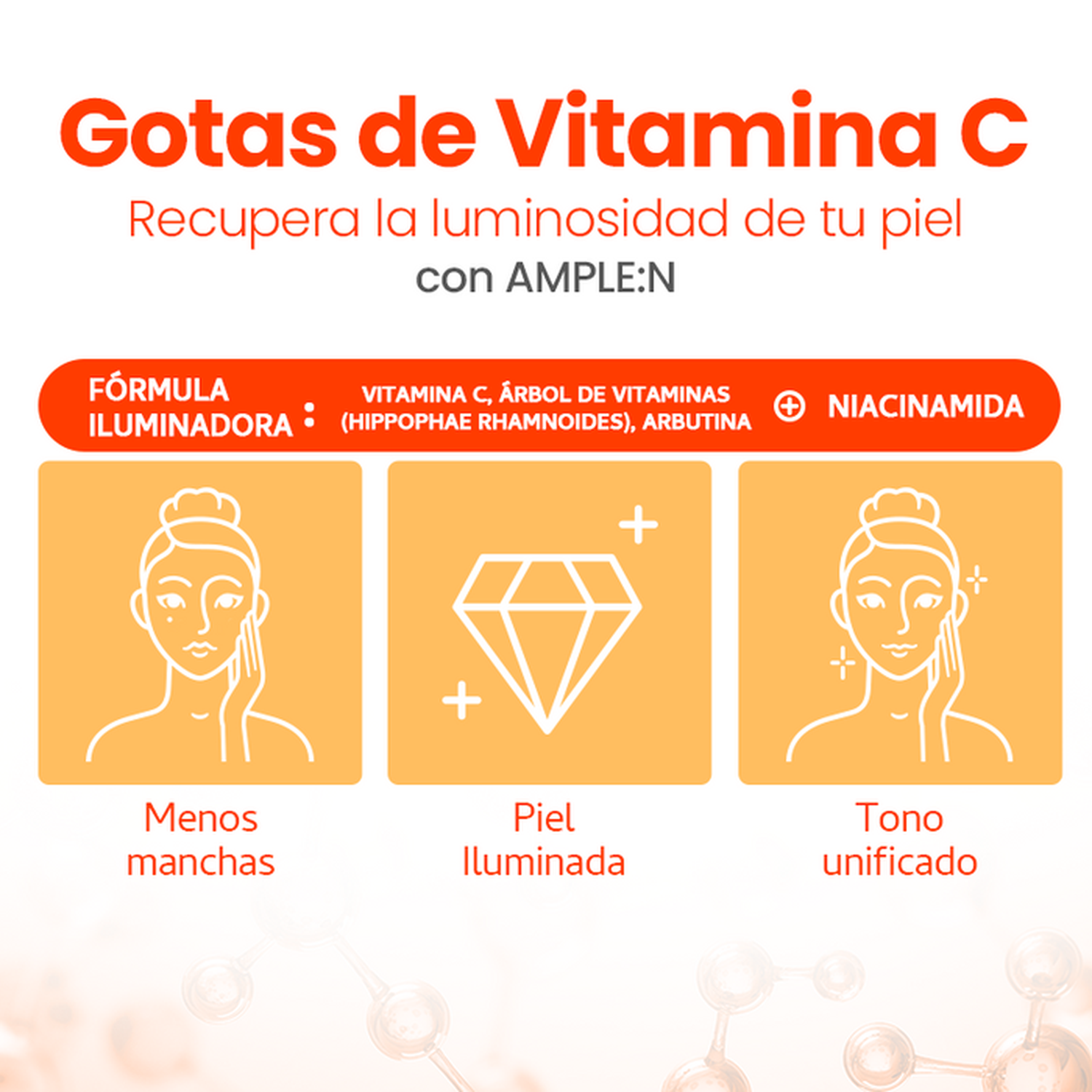 Pack Adiós Manchas - Sérum Vitamina C 30ml + Máscara Oxígeno 2 minutos AMPLEN